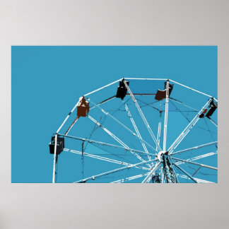 Aqua Blue Ferris Wheel Poster