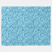 Aqua Blue Fish Pattern Fleece Blanket (Voorkant (Horizontaal))