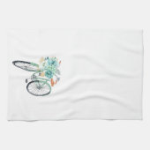 Aqua Blue Floral Bicycle Farmhouse Theedoek (Horizontaal)