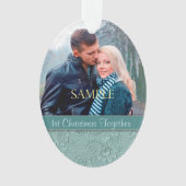 Aqua Blue Floral Swirl Premier Modèle de Noël (devant)