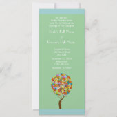 Aqua Blue Flower Love Tree Weddenation Kaart (Voorkant)