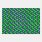 Aqua Blue Frog Patroon Inpakpapier Vel (Voorkant 3)