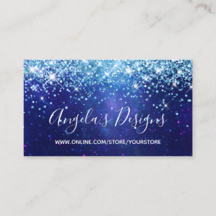 Aqua Blue Galaxy Glitter Online Winkel Visitekaartje
