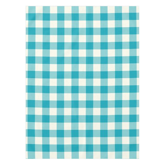 Aqua Blue Gingham / Buffalo Check Tablecloth Tafelkleed (Voorkant)