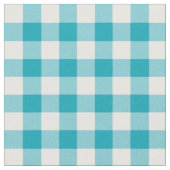 Aqua Blue Gingham Pattern Fabric Stof (Close Up)