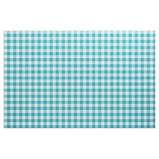 Aqua Blue Gingham Pattern Fabric Stof (Fat Quarter)
