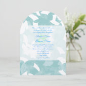 Aqua Blue Ginkgo Leaves Wedding Uitnodiging (Staand voorkant)