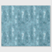 Aqua Blue Glam Glitter Peacock Feathers Cadeaupapier (Vlak)