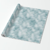 Aqua Blue Glam Stripes Cadeaupapier (Uitgerold)