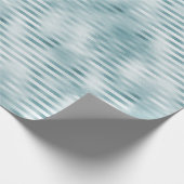Aqua Blue Glam Stripes Cadeaupapier (Hoek)