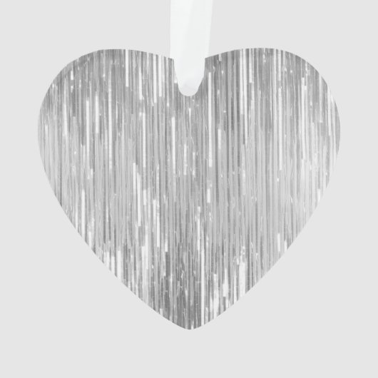 Aqua Blue Glam Tinsel Stripes Ornament (achterkant)