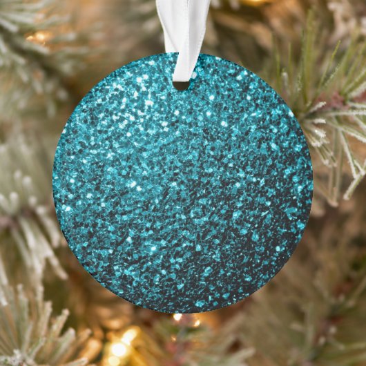 Aqua blue glanzend glitter ornament (Boom)