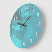 Aqua Blue Glass look Wall Clock Grote Klok (Hoek)