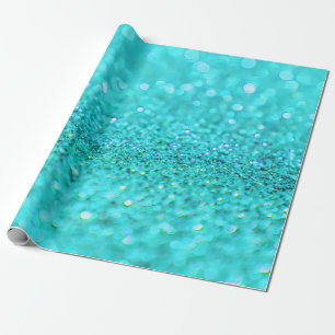 Aqua Blue Glitter Cadeaupapier