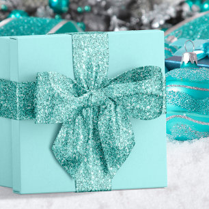 Aqua Blue Glitter Coastal Christmas Lint