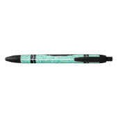 Aqua Blue Glitter Crayon Aangepaste naam Push Pen (Achterkant)