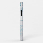 Aqua Blue Glitter Drives Monogrammed Case-Mate iPhone Case (Achterkant/rechts)