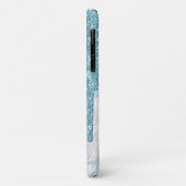 Aqua Blue Glitter Drives Monogrammed Case-Mate iPhone Case (Achterkant/links)