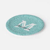 Aqua Blue Glitter & Sparkle Monogram Paper Bord (Gekanteld)