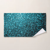 Aqua blue glitter sparters handdoek (Handdoek)