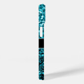 Aqua blue glitter sparters monogram Case-Mate iPhone case (Achterkant / Rechts)