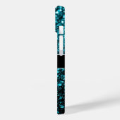 Aqua blue glitter sparters monogram Case-Mate iPhone case (Achterkant / Links)