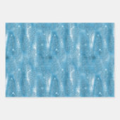 Aqua Blue Glitzy Glitter Peacock Feathers Inpakpapier Vel (Voorkant 2)