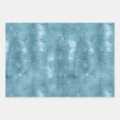 Aqua Blue Glitzy Glitter Peacock Feathers Inpakpapier Vel (Voorkant)