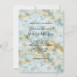 Aqua Blue Gold Abstract Kaart