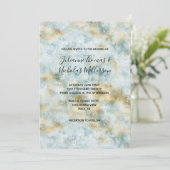 Aqua Blue Gold Abstract Kaart (Staand voorkant)