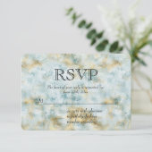 Aqua Blue Gold Abstrait RSVP (Debout devant)