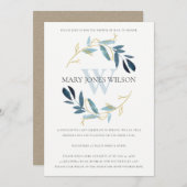 AQUA BLUE GOLD FOLIAGE WREATH DOUCHE PAR CARTE MAI (Devant / Derrière)