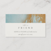 Aqua Blue Gold Oil Paint Texture Verwijs een vrien Visitekaartje (Voorkant)