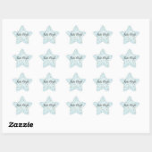 Aqua Blue Gold Stars Ster Sticker (Vel)