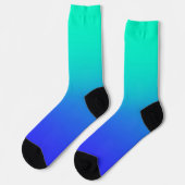 Aqua Blue Gradient Crew Sokken (Links)