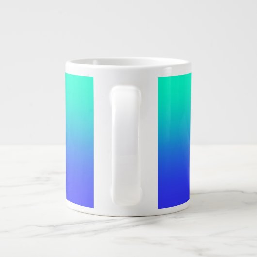 Aqua+Blue Gradient Jumbo-Mok Extra Grote Beker (Achterkant)