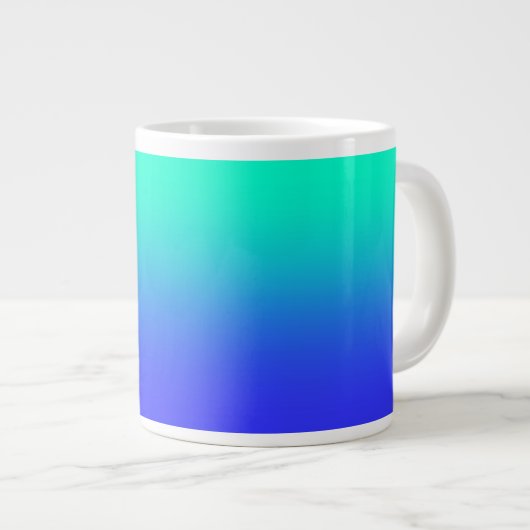 Aqua+Blue Gradient Jumbo-Mok Extra Grote Beker (Voorkant rechts)