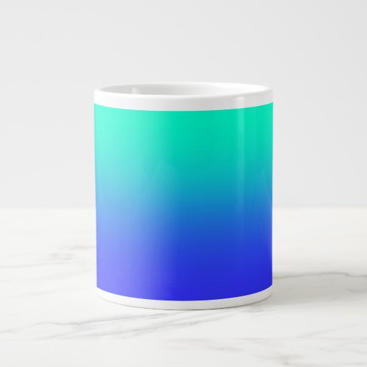 Aqua+Blue Gradient Jumbo-Mok Extra Grote Beker (Voorkant)
