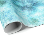 Aqua Blue Green Abstract Cadeaupapier (Rol Hoek)
