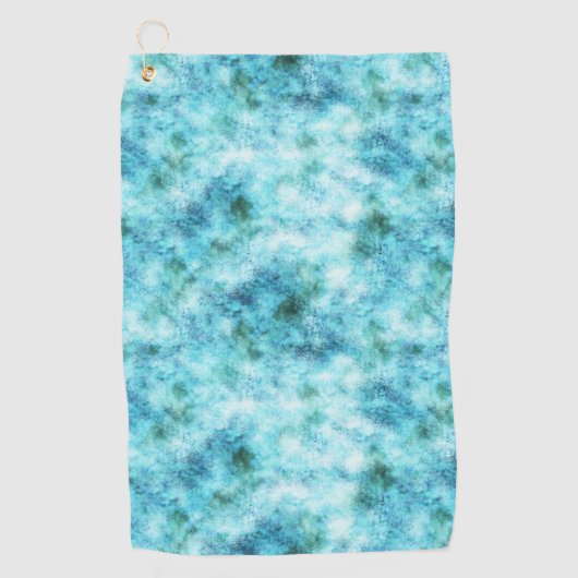 Aqua Blue Green Abstract Golfhanddoek (Voorkant)