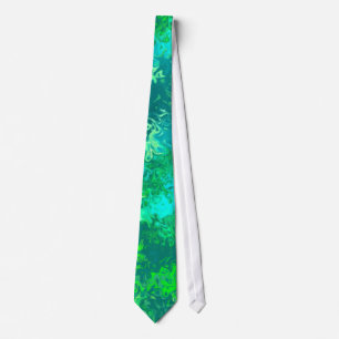 Aqua Blue Green Abstract Stropdas