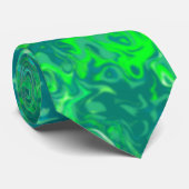 Aqua Blue Green Abstract Stropdas (Opgerold)
