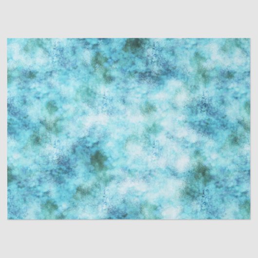 Aqua Blue Green Abstract Tissuepapier (Voorkant)
