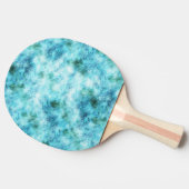 Aqua Blue Green Abstracte Tafeltennisbatje (Zijkant)