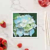 Aqua Blue & Green Floral Hydrangea Papieren servet (Insitu)