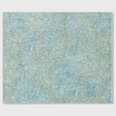 Aqua Blue Green Glitzy Glitter Cadeaupapier (Vlak)