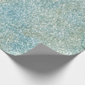Aqua Blue Green Glitzy Glitter Cadeaupapier (Hoek)
