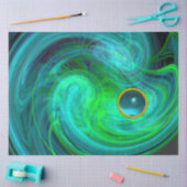 AQUA BLUE GREEN LIGHT VORTEX Fractal Swirl Gem Tissuepapier (Craft)