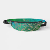 Aqua Blue Green Ombre motif floral (Recto)