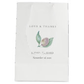 AQUA BLUE GREEN WATERVERF FOLIAGE OLIVE WEDDING MEDIUM CADEAUZAKJE (Achterkant)